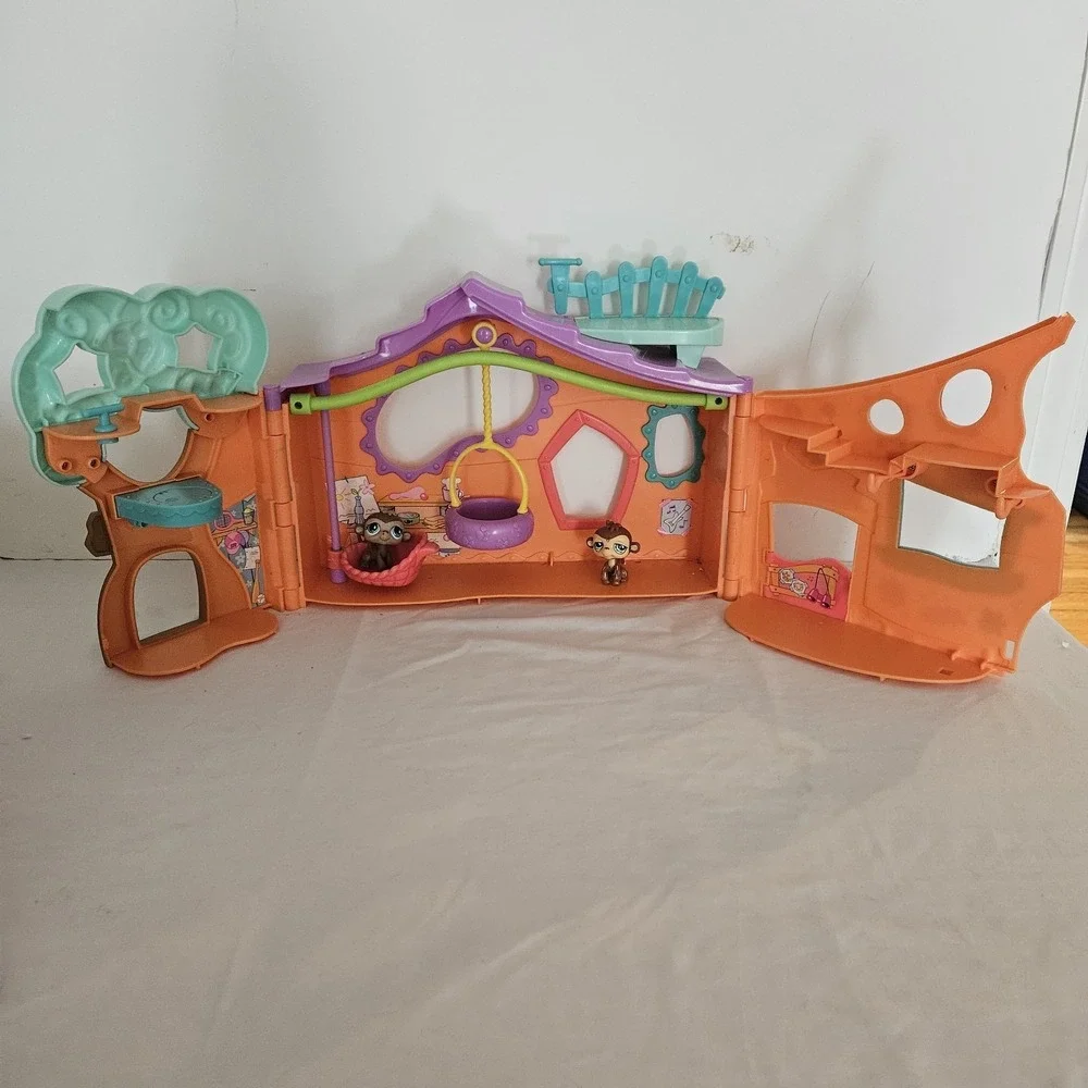 Hasbro LPS Littlest Pet Shop Orange Club Tree House Play Set *Read 2007 2 Pets